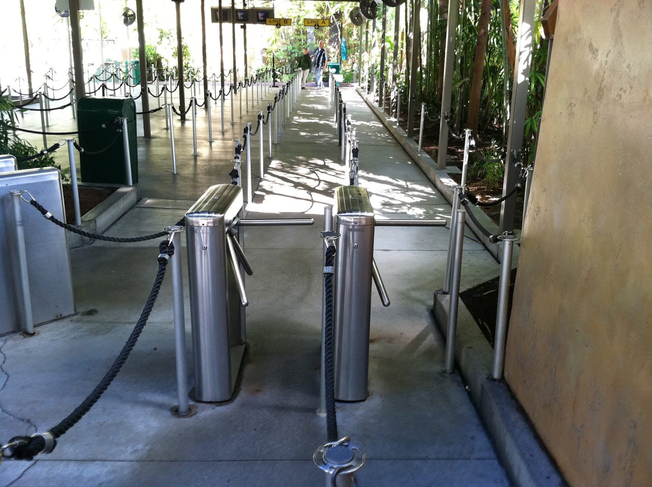 Waist-high turnstile installation