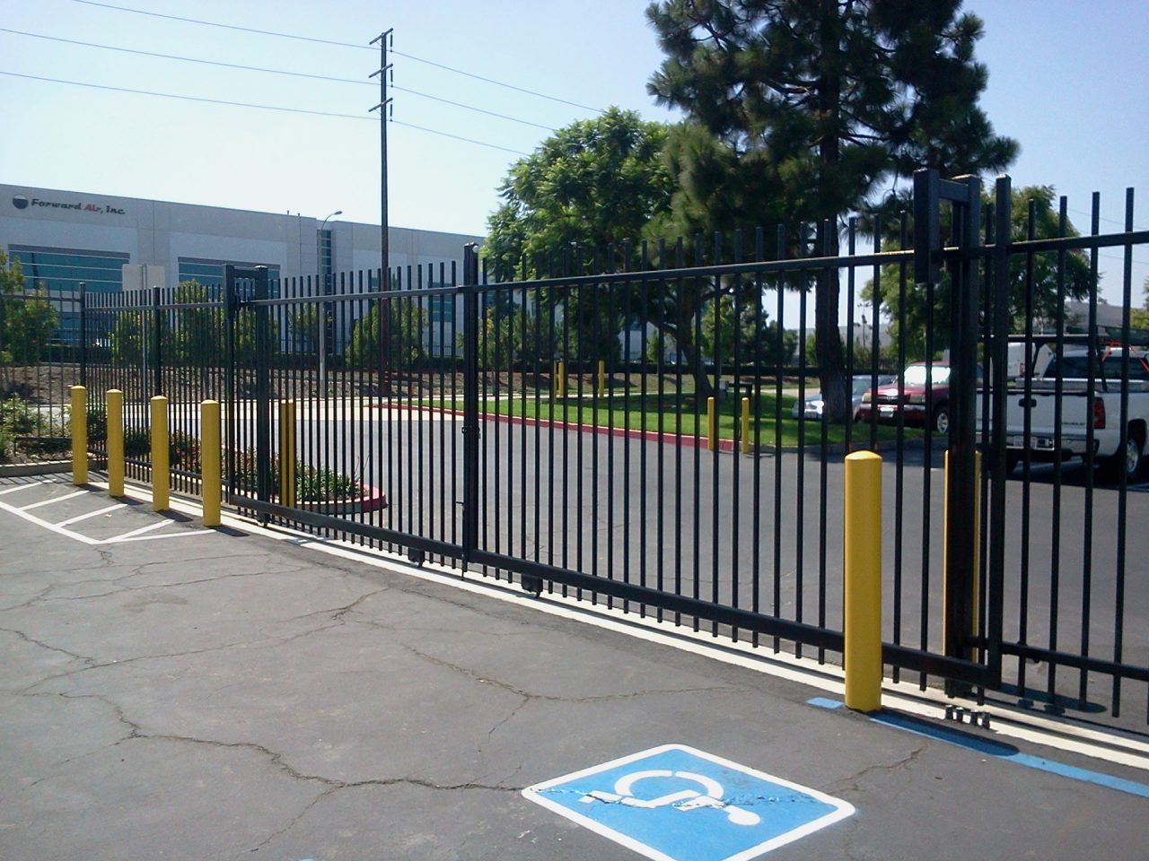 Vehicle slide gate installation