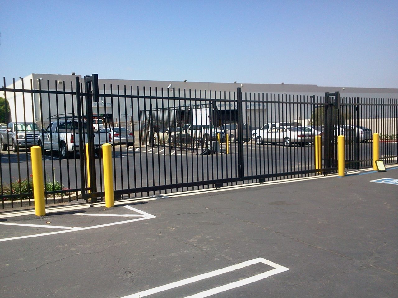 Vehicle slide gate installation