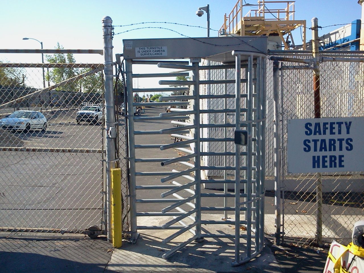 Full-height turnstile installation