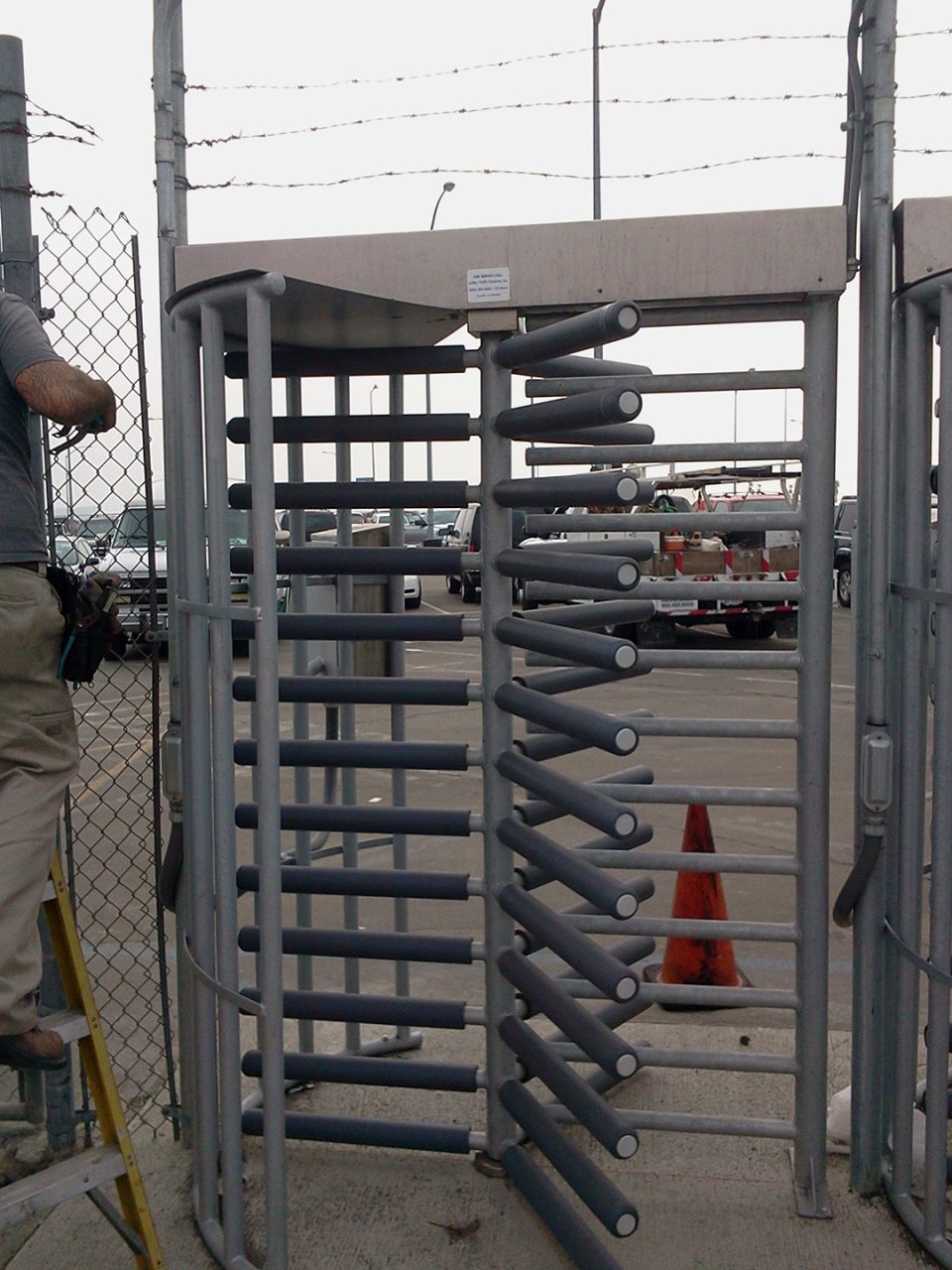 Full-height turnstile installation