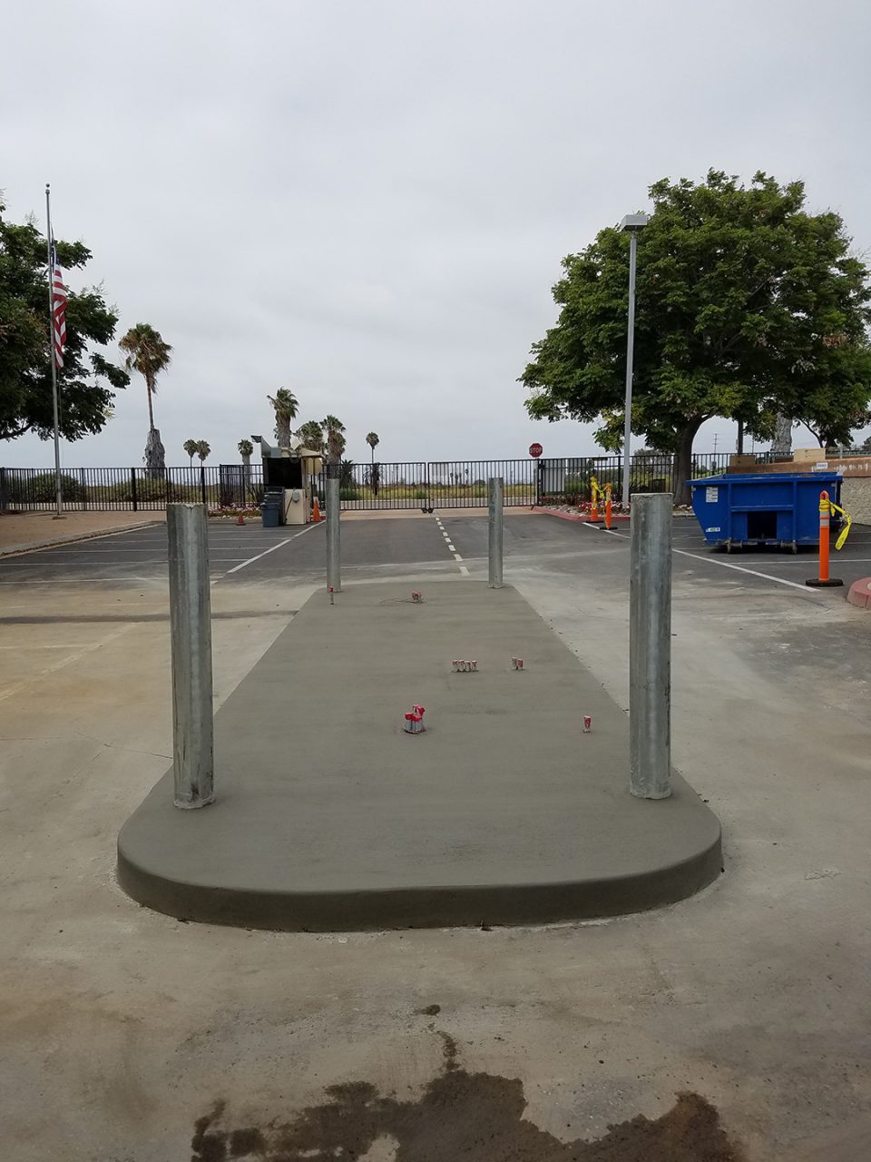 Concrete work for access and security installation