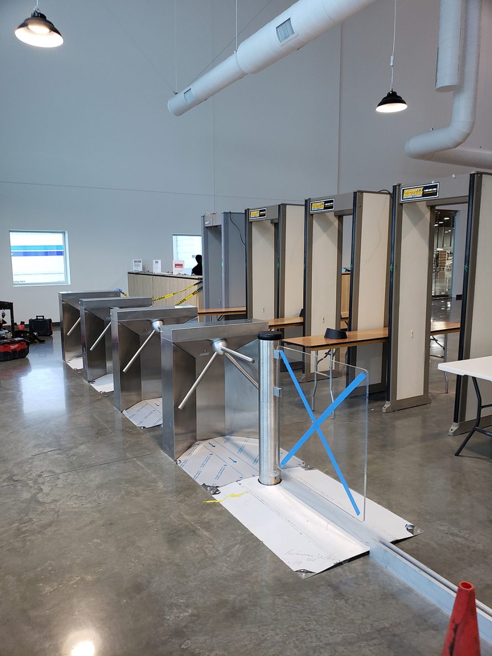 Waist-high turnstile installation