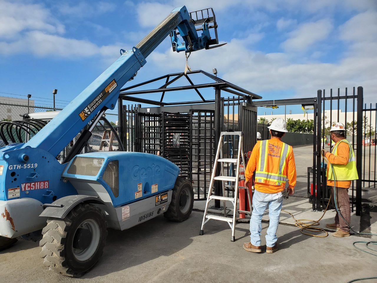 Turnstile canopy installation