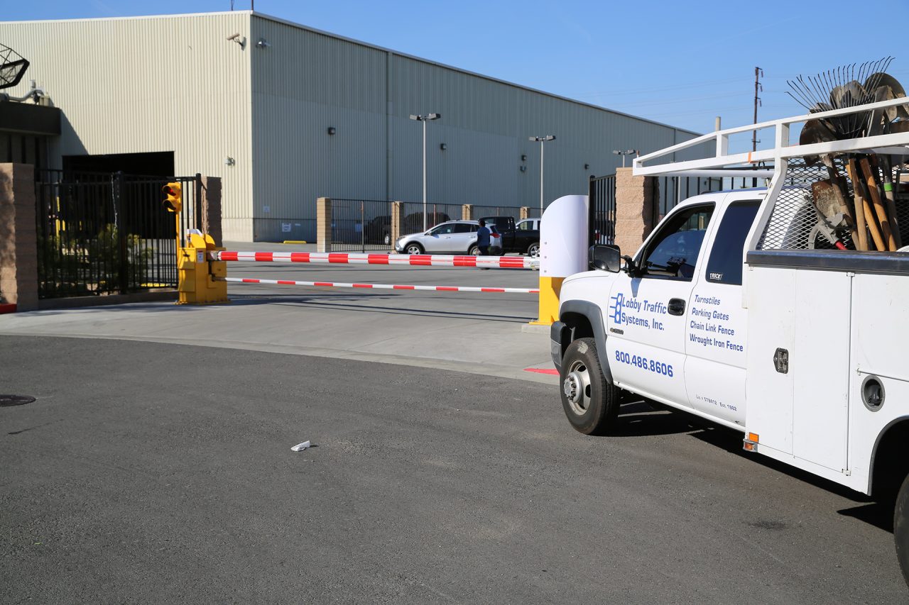 Crash-rated vehicle gate installation