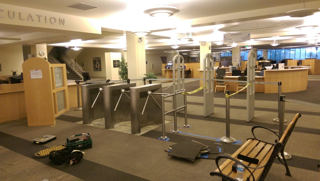 Waist-high turnstile installation