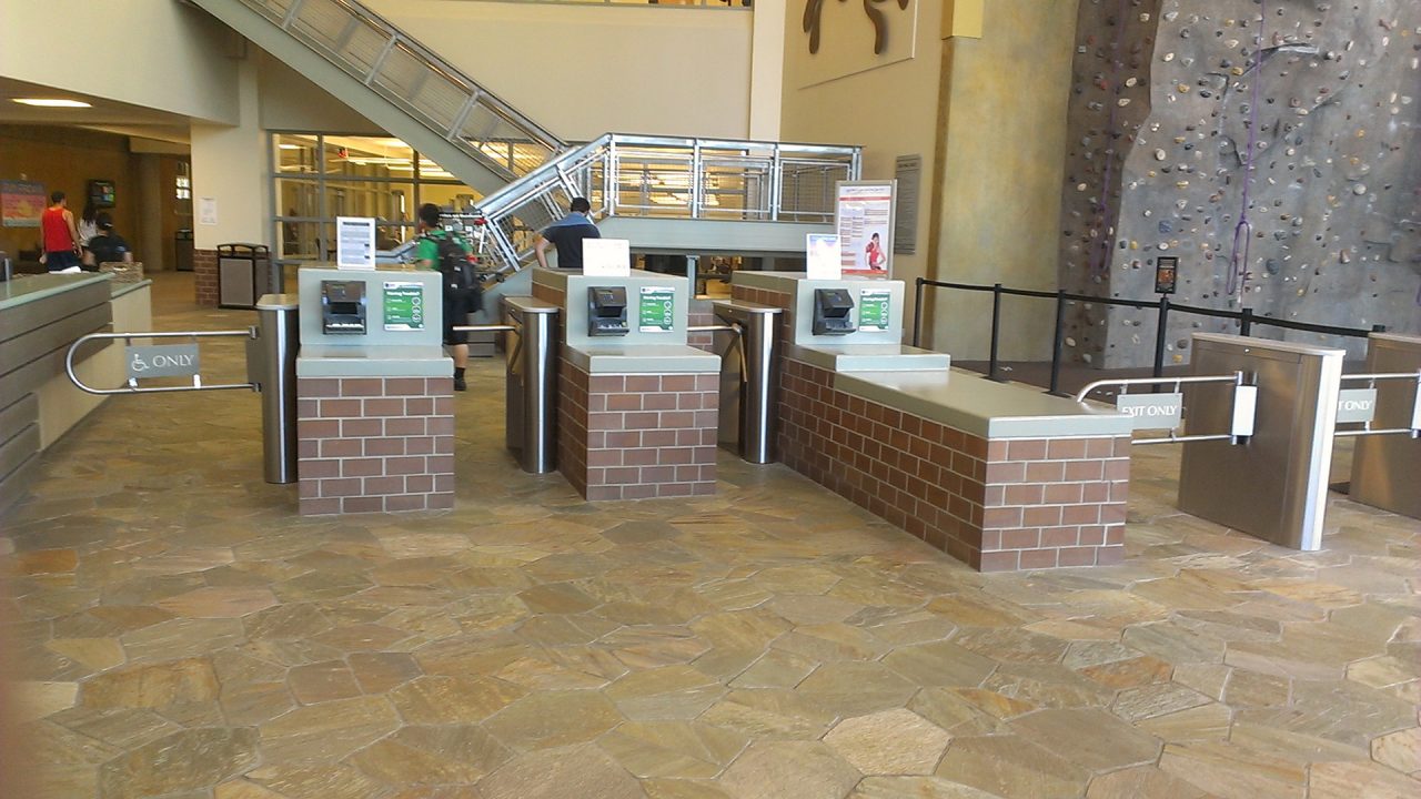 Waist-high turnstile installation