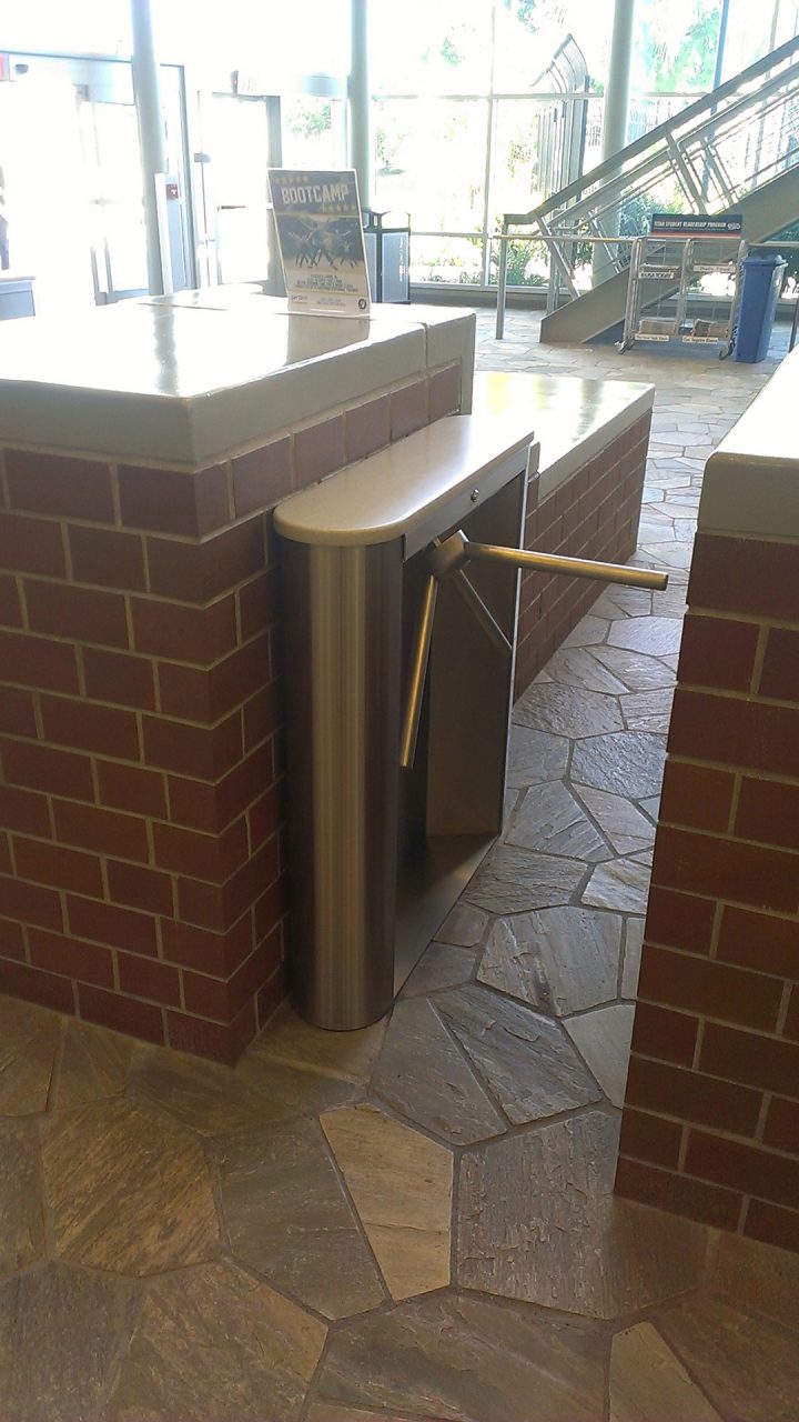 Waist-high turnstile installation