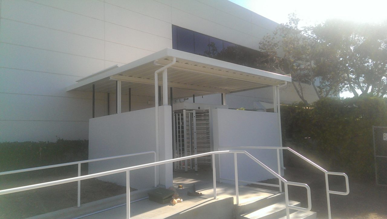 Turnstile canopy installation
