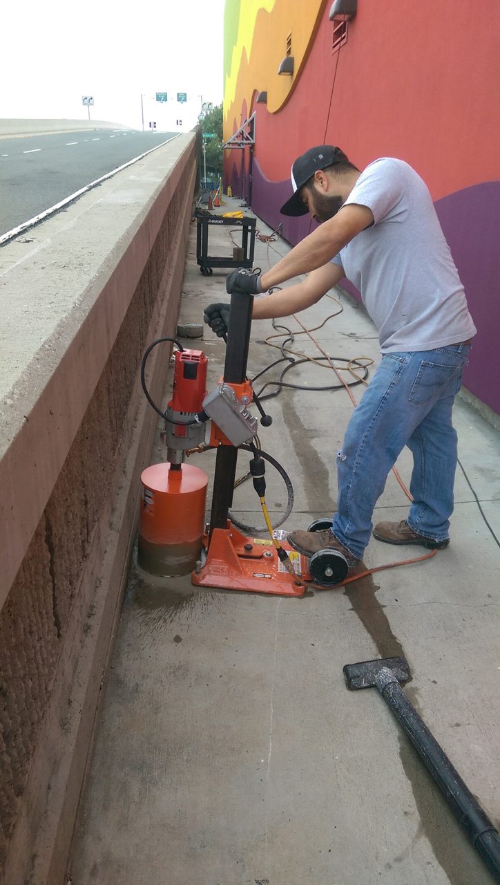 Core drilling for access-control installation