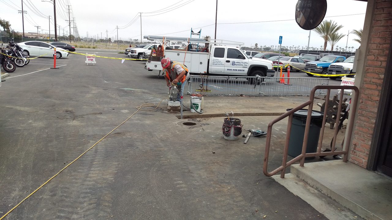Core drilling for access-control installation