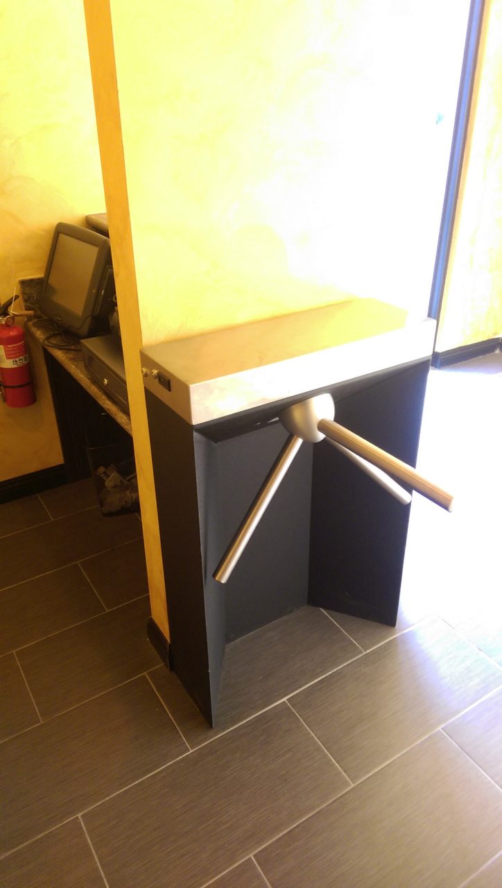 Waist-high turnstile installation