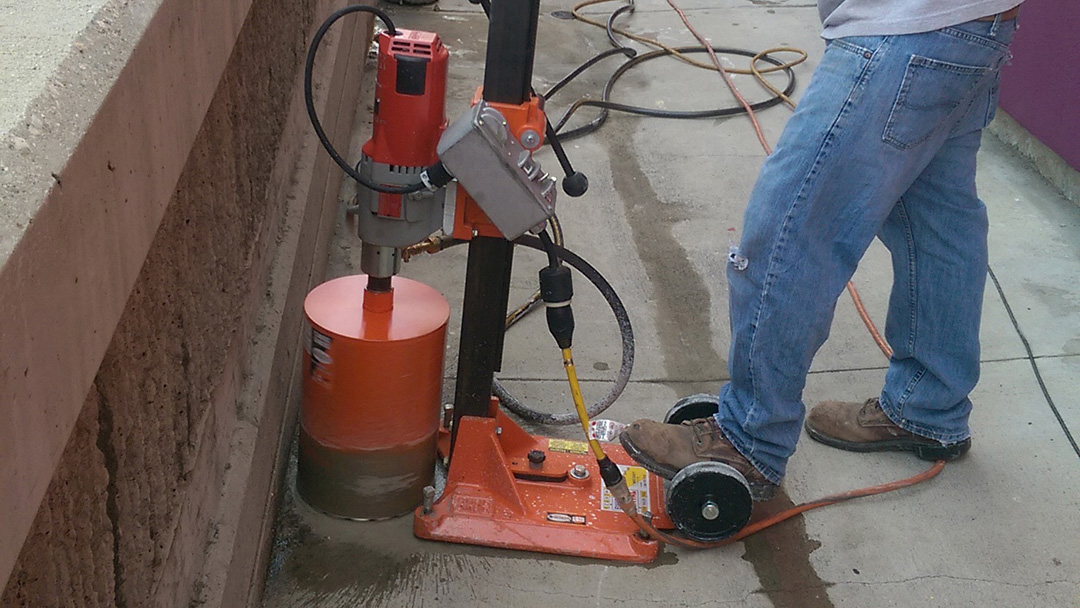 Core drilling for access-control installation