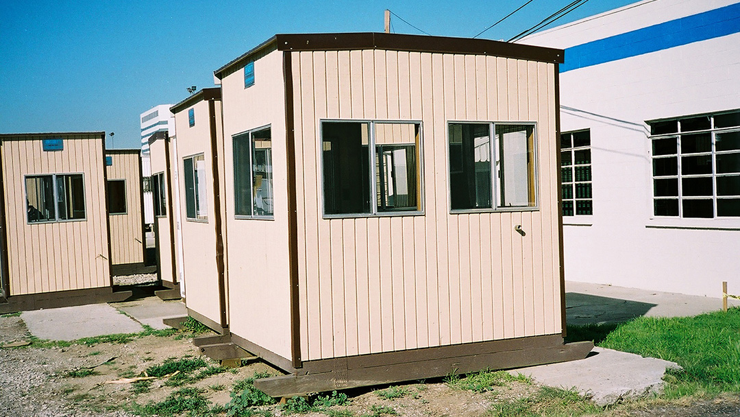 Guard booths at a municipal operations facility