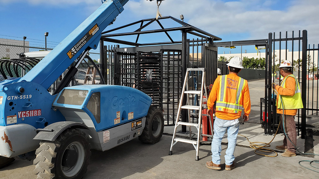 Turnstile canopy installation